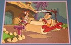 1970s Flintstones Production Cel Fred   Wilma - Original Hand Painted Background