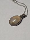 Vintage Sterling Silver Ring  Earrings  Necklace  Pendant Set Mother Of Pearls 