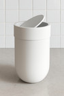 Umbra 1 6 Gal Touch Plastic Swing Top Lid Bathroom Trash Can  White