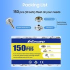 Canvas Snap Kit  Stainless Steel Snaps Marine Grade For Boat Sliver