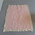 Vintage Quilt Crib Blanket Satin Trim Embroidered Nursery Handstitched Soft Baby