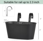 Mkono Metal Railing Planter Box 3 Pack Balcony Hanging Small  Black
