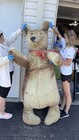 Vintage Giant Teddy Bear Mascot  Plush Full Body Outfit Red Ribbon Cosplay Prop