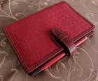 New Coach Vintage Rare Brick Red 2-tone Leather Agenda Planner Address Book Pen