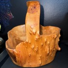 Stunning Burl Wood Basket  Rustic  Great Craftsmanship