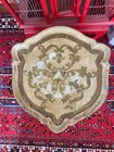 Vintage Italian Florentine 15 5  W X 17  H Accent Table Gold Gilt   Off White 