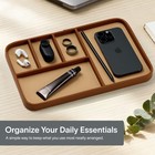 Nordik Leather Valet Tray - Large Edc Tray - Sand Brown 11 8 X  11 8in X 7 9in