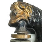Antique vintage Original Cast Iron Lion Head Notary Seal Stamp Seal Temple No