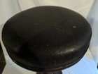 Antique Industrial Stool Cast Iron Base Bar Counter Diner Shop Vtg Swivel Brown