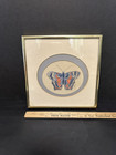 As Is Vtg  Mid Century Butterfly Watercolor Frame By Marc Double Matted 8 25   