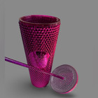 Starbucks Hot Pink Metallic Studded Venti Tumbler 24 Oz 2022 Holiday Nwot