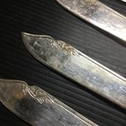 Vintage 1970s Epns Silver Plate Dessert Folk   Knife W  Ivory White Handles