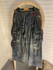 Heavy   duty Graffiti Multi   pocket Cargo Jeans American Distressed Denim Pants