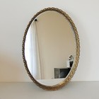 Vintage Mid Century Gold Filigree Ornate Oval Vanity Dresser Wall Mirror 9 X 13