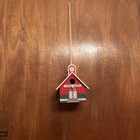 Decorative School House Barn Like Bird House Red Trees Outdoor Clock New