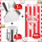 502 Pieces Popcorn Machine Supplies Set   red    white    silver    plastic   
