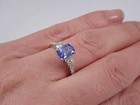 2 01 Ct Cushion Natural Tanzanite Solitaire Wedding Ring 14k White Gold Solid
