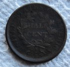 1808 1 2c Bn Draped Bust  Half Cent Rare Date Type Coin Vg Corroded Filler