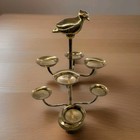 Vtg Brass Bird Finial 8 Candle Candelabra Holder Mcm 4 Arm Mid Century Partridge