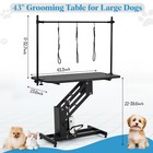 Hydraulic Grooming Table For Dogs Steel Frame Adjustable Height 350 Lb Pet 43 3 