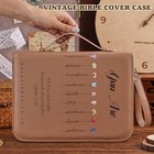 Vintage Bible Cover Case  Genuine Pu Leather Large Bag With Handle   Zippered   