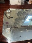 Vtg  Art Deco Mirror  Vanity Perfume Tray Etched Cut 1930- With 4 Decorative