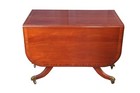 Union National Mid Century Duncan Phyfe Style  Mahogany Drop Leaf Dining Table