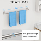 Brushed Nickel Bathroom Accessories Set  10 Pieces Bathroom Hardware Set  24 Inc