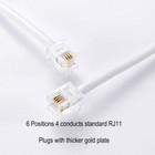 Telephone Extension Line Cord Cable Wire  Land Phone Line  White  25ft  Standard