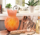 Pineapple Shape Pink Himalayan Salt Lamp Wood Base For Home Decor