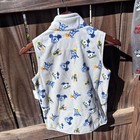 Disney Fleece Vest Kids Medium Gray Mickey Donald Goofy Print Nwt