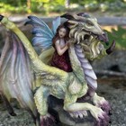 Jody Bergsma Vintage Fairy Riding Dragon Statue Figurine  7   t
