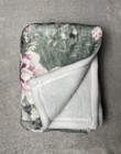 Rn  158524 Floral Baby Blanket Pink Flowers Gray Reversible White Security Lovey
