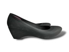 Crocs Lina Wedge Pumps Womens Size 8 Black Slip On Comfort Dress Shoes