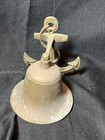 Vintage Yellow Brass Metal Nautical Ships Bell Anchor Design Beach House Decor