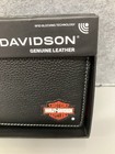 Nib Harley-davidson Black Bifold W colored Logo Genuine Leather Rfid Wallet