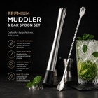 10 Inch Stainless Steel Muddler For Cocktail And 10 Inch Mixing Bar Spoon  2 Pic