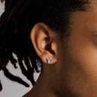 Men s Small Gold Plated 925 Sterling Silver Stud Screw Back Earrings