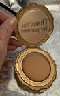       vintage Stratton Compact Floral Top Brass gold  As Is In Original Box 1960   