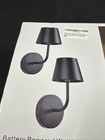 Led Wireless Wall Lamp With 5600mah Rechargeable Battery Black 2pack W remote