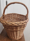 Vintage Basket Single Handle Honey Wicker Oval Flower Garden Gathering Market