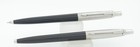 Parker Jotter Black   Stainless Steel Ballpoint Pen   Pencil Set In Box - 1980 s