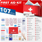 First Aid Kit For Home Car Travel 107 Piece Emergency Kits For Hiking Camping Sm