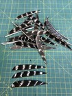 4  Right Wing Parabolic Natural Barred Feather Fletching  25pk Archery            