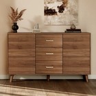 55  Sideboard Buffet Cabinet Push Open Doors Drawers Dining Storage Console Unit