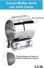 3  Exhaust Clamp Lap Joint Exhaust Band Muffler Pipe Repair 304 Stainless Steel