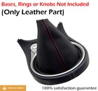 Manual Shifter Shift Boot Cover Leather Fits Nissan 370z 2008-2019 Red Stitch