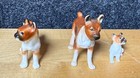 Vintage Miniature Set Of 3 Bone China Porcelean Boxer Dogs - Made In Japan