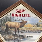 Miller High Life Beer  Elk Challange Diamond Wildlife Series Mirror Sign