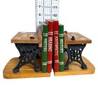 Vtg 1975  school Daze  Book Ends Set Of 2 Desk Antique-style With School Books 